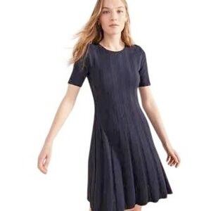 Boden Flared Stitch Mini Dress Navy 6